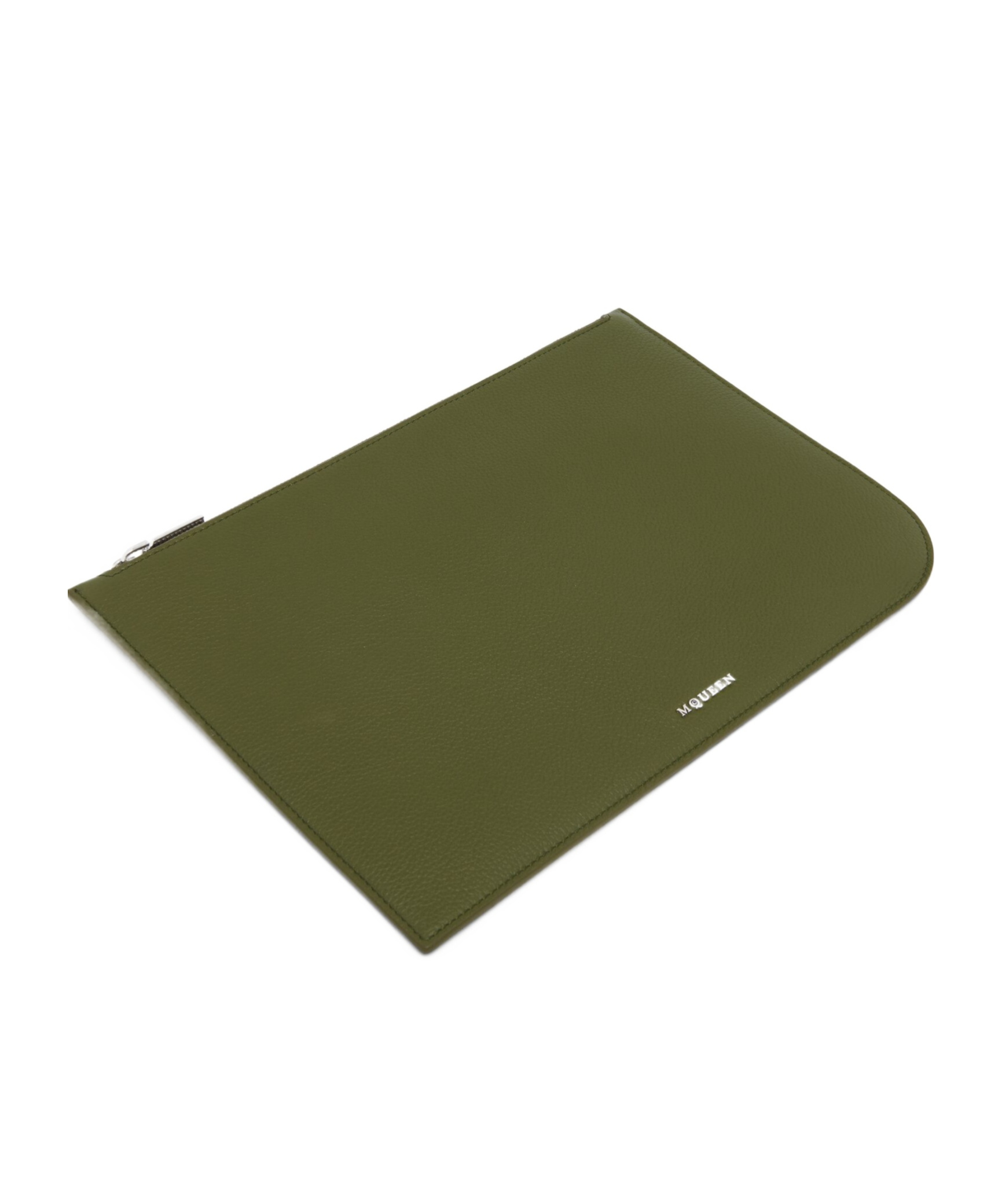 Alexander Mcqueen Large Leather Rectangular Shape Sling Pouch In Green