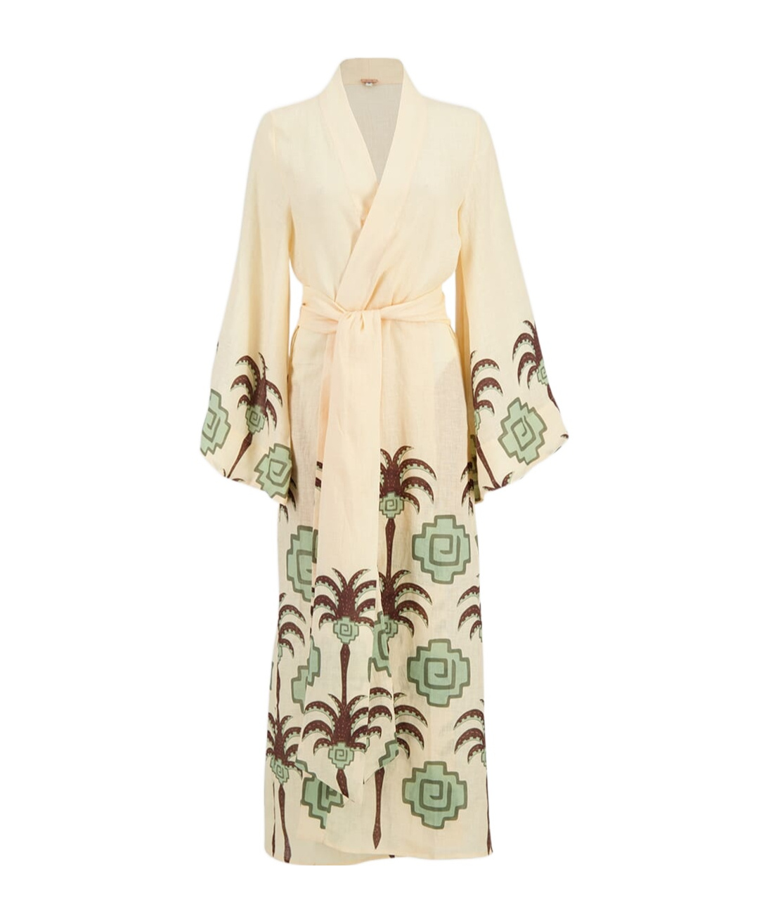 Johanna Ortiz Boa Whisper Palm-tree Geometric-print Robe In Neutral
