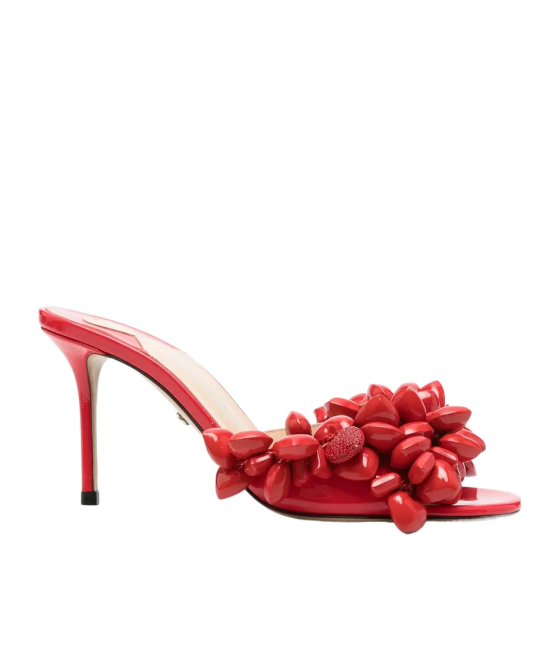 Machmach 85mm Puffly-heart Patent Mules In Red