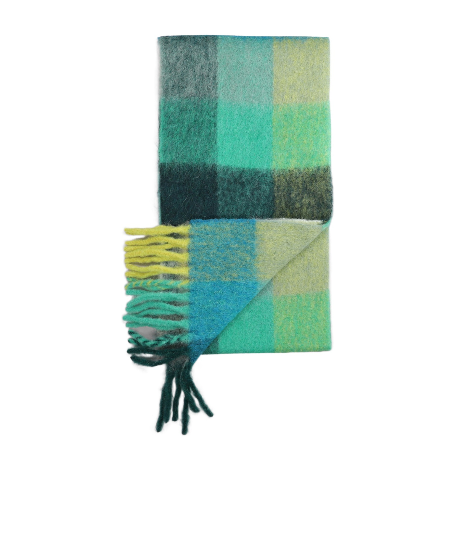 Shop Acne Studios Checked Scarf In Green