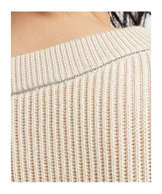 Brunello Cucinelli Cotton Sweater In Nude