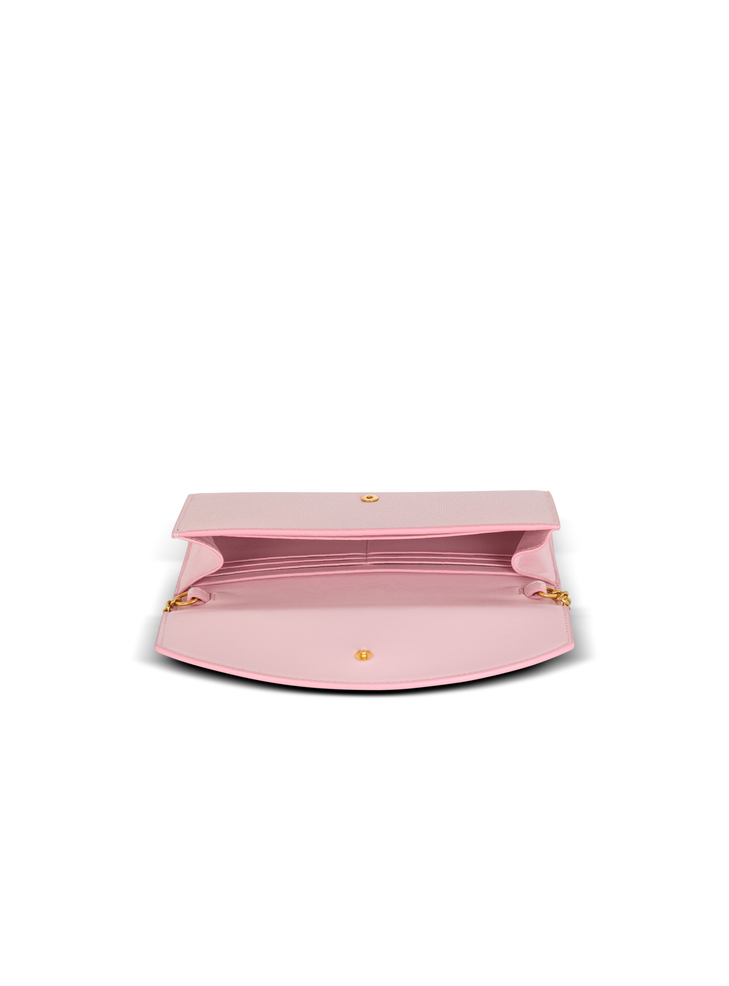 Balmain Emblème Leather Clutch Bag In Pink