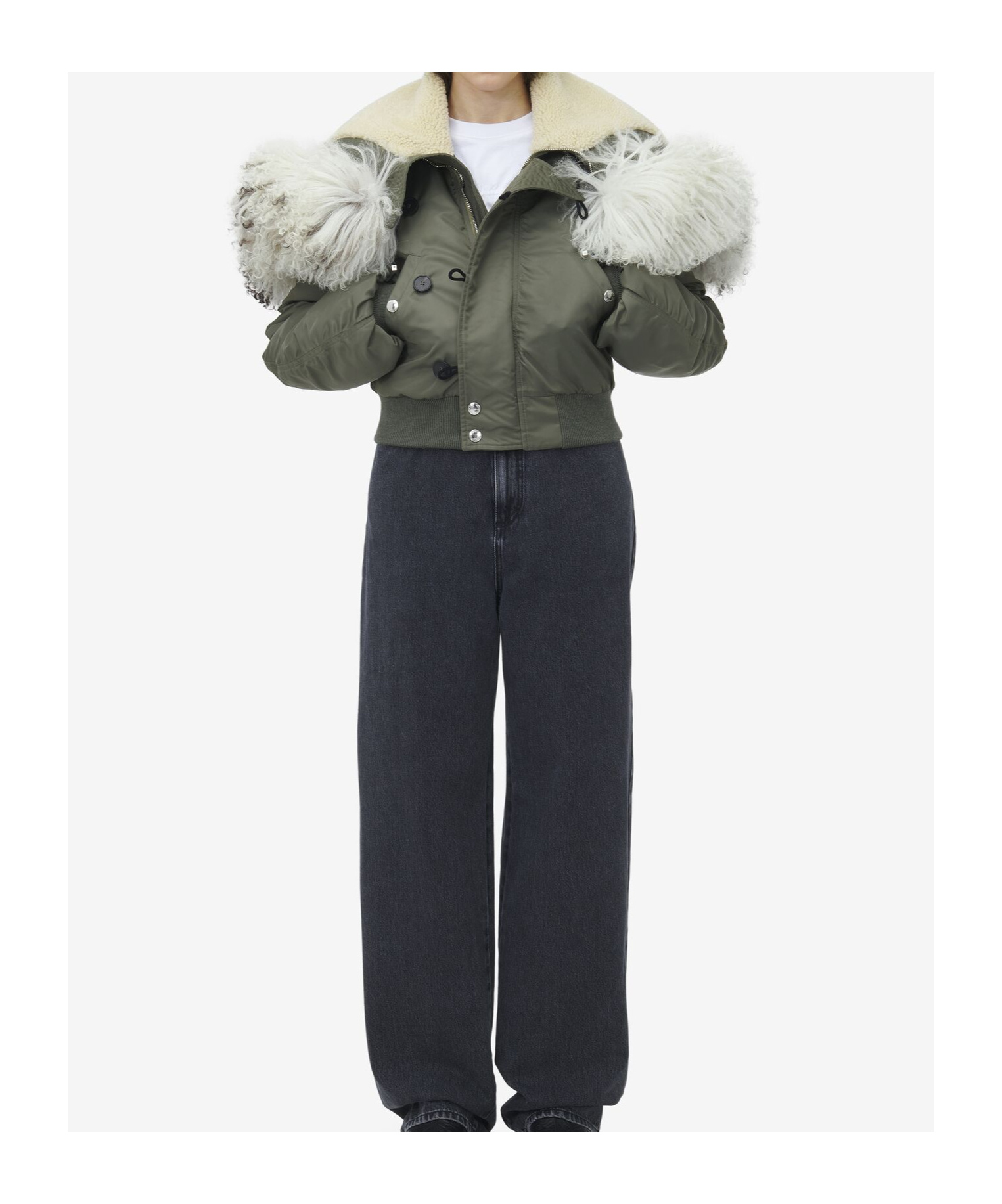 Alexander Mcqueen Wool-collar Pilot Jacket In Black