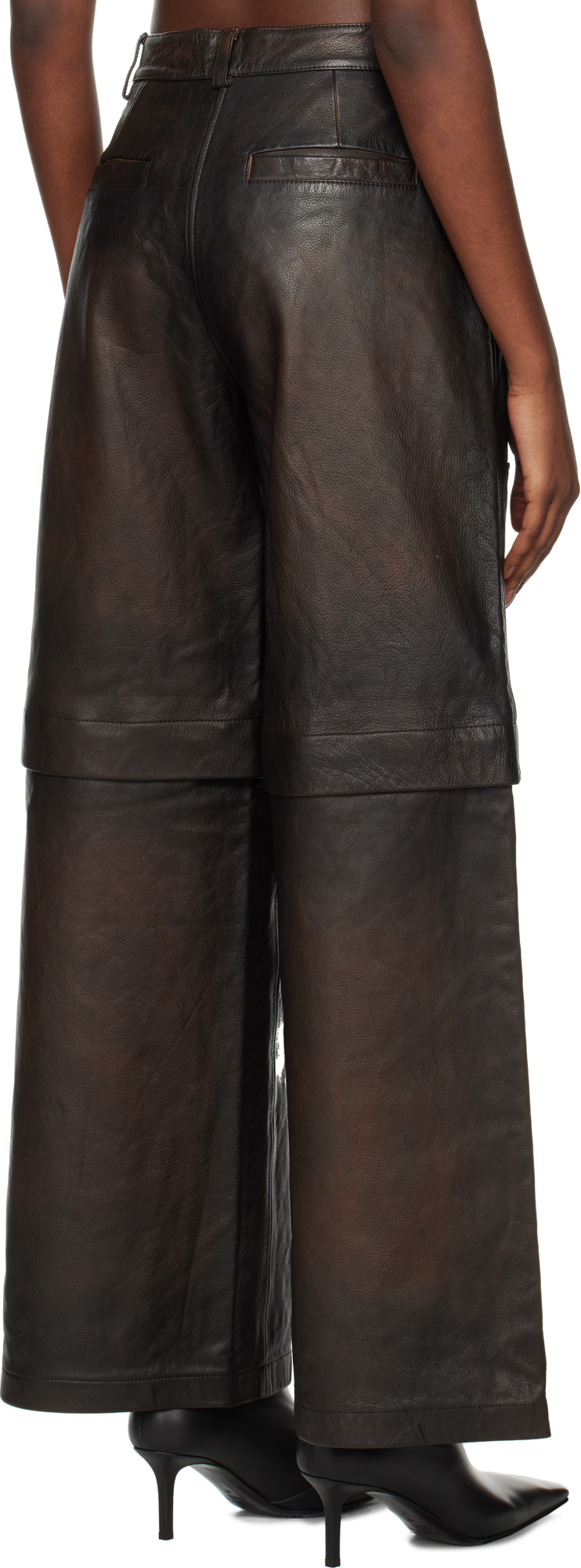 Holzweiler Brown Edda Leather Pants In Brown