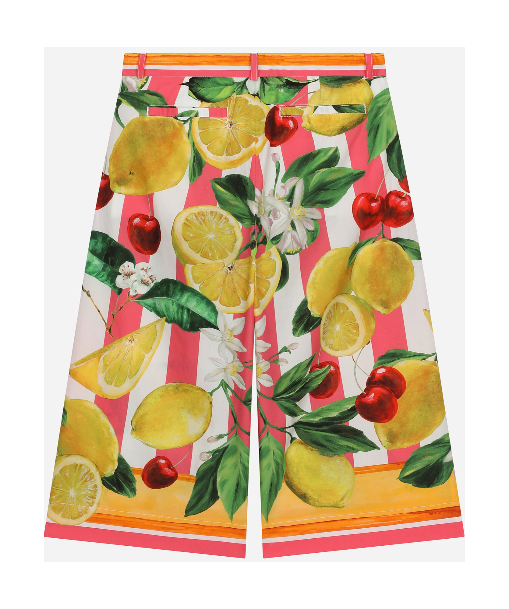 Shop Dolce & Gabbana Wide-leg Lemon-print Trousers In Multicolor