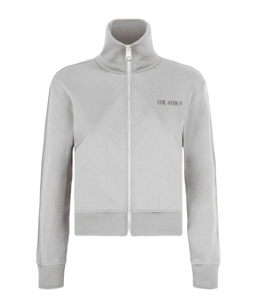 Attico Long-sleeved Sweater In Gray