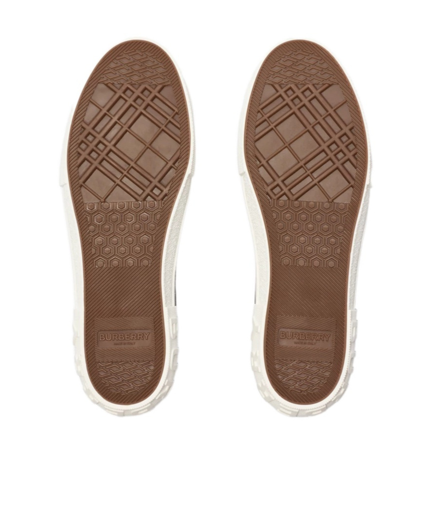 Burberry Check-pattern Lace-up Sneakers In Brown