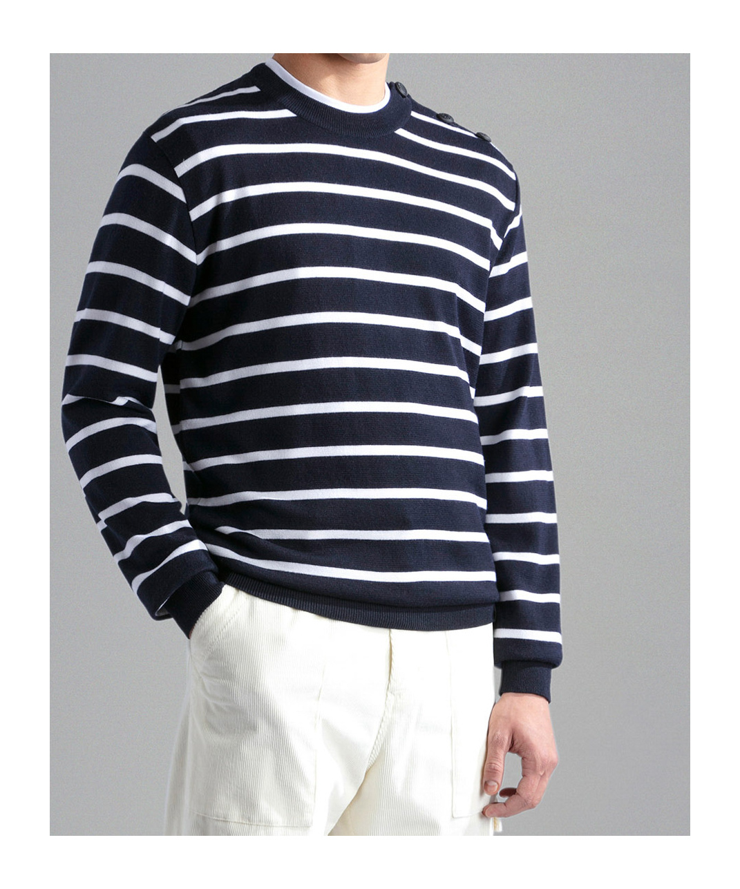 Paul & Shark Stripe Pattern Sweater In Black