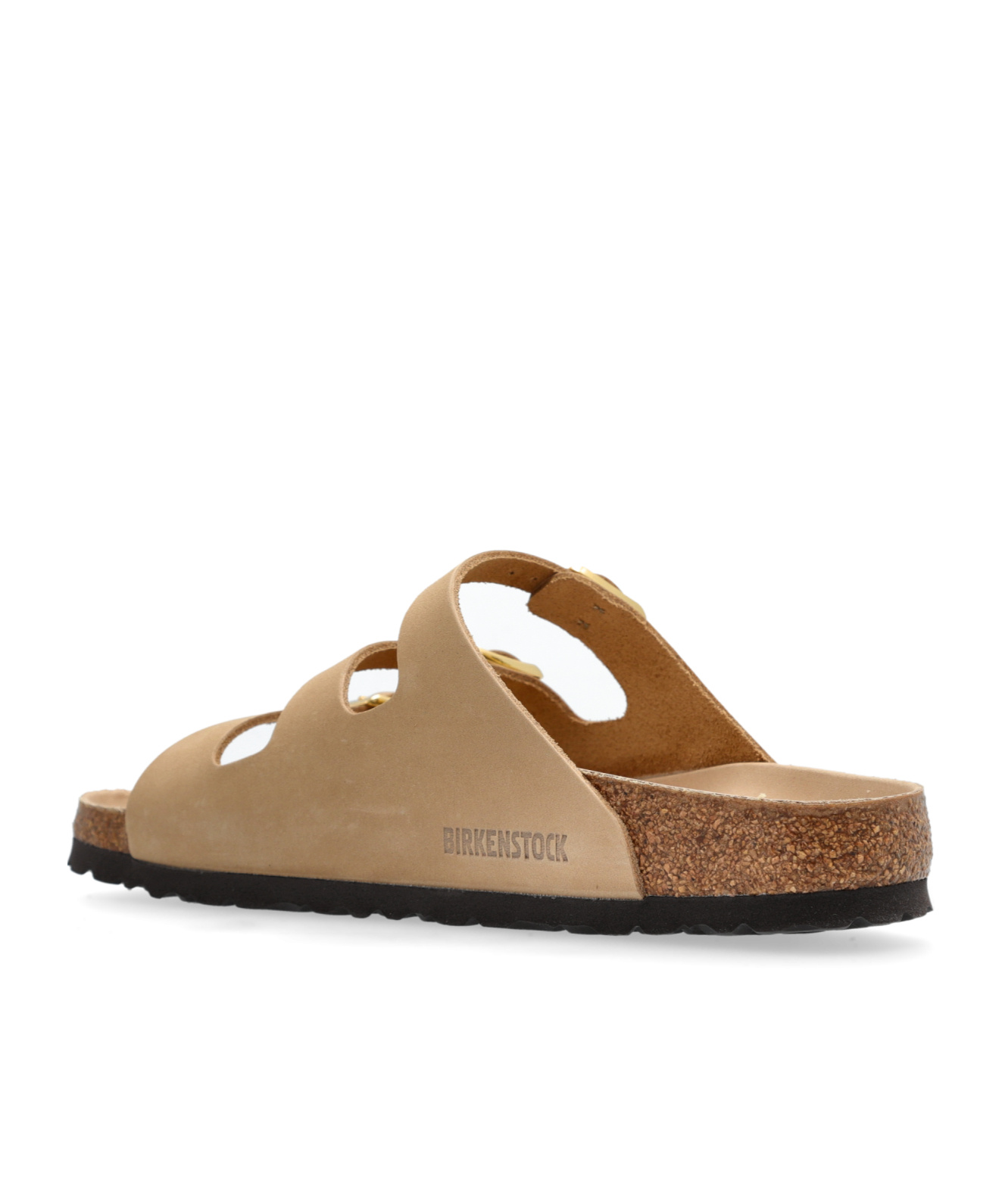 Birkenstock Beige Leather Florida Slippers In Brown