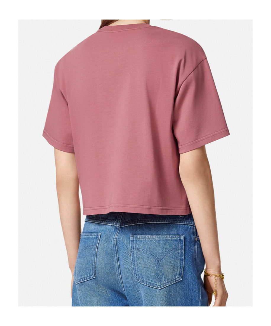 Versace Short Short-sleeved T-shirt In Pink