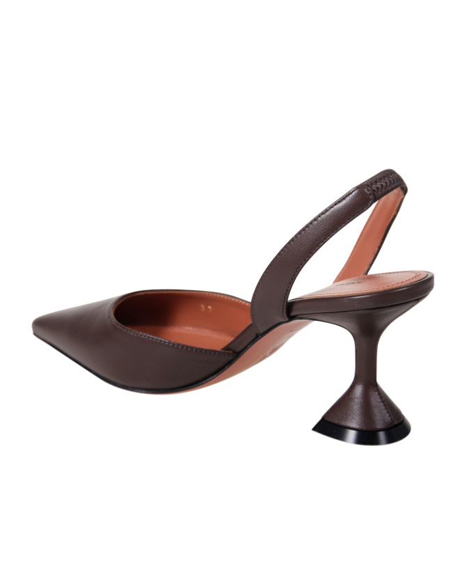 Amina Muaddi Pointed High-heeled Sandals In Brown