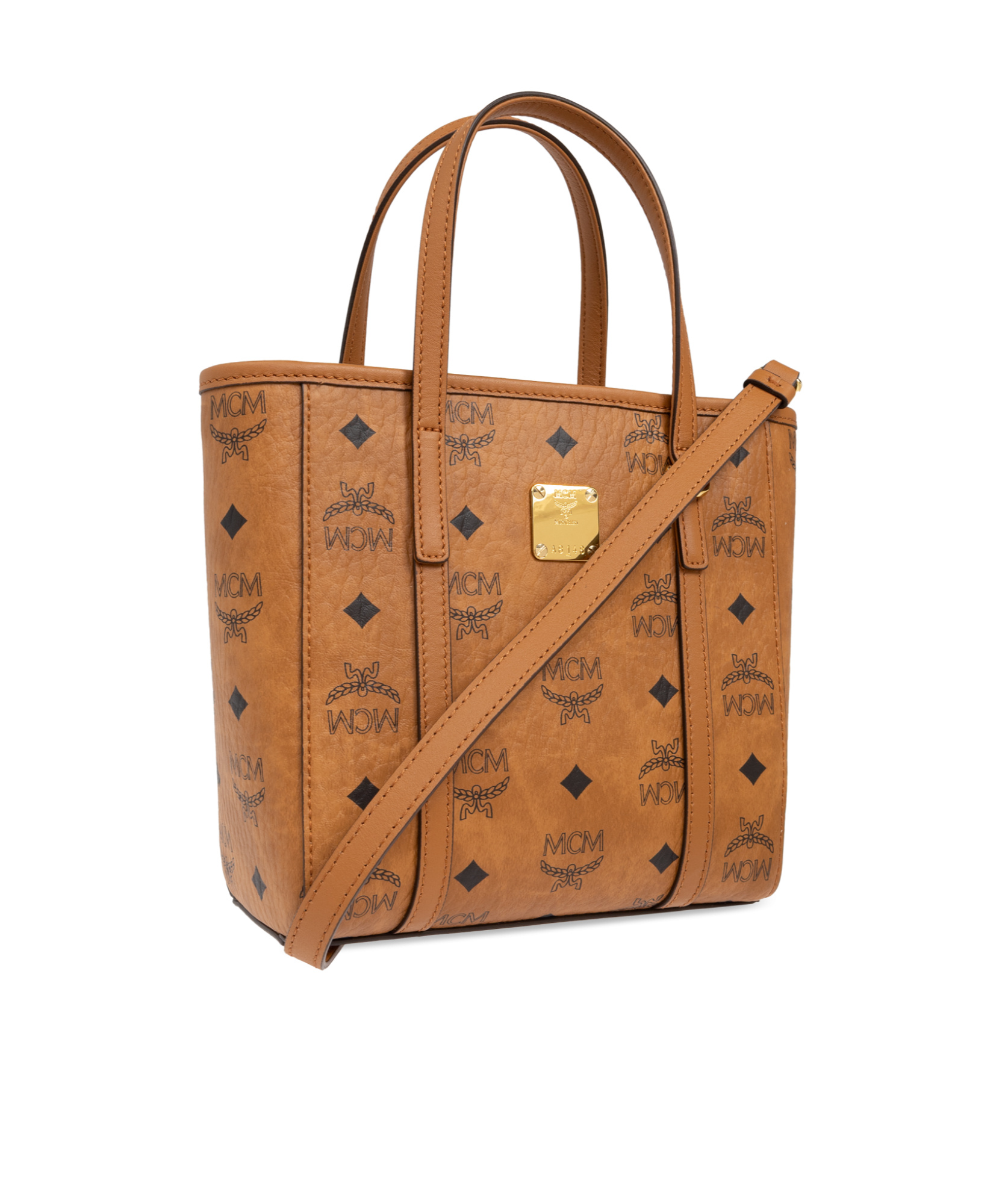 Mcm Aren Mini Visetos Shopper Tote Bag In Brown