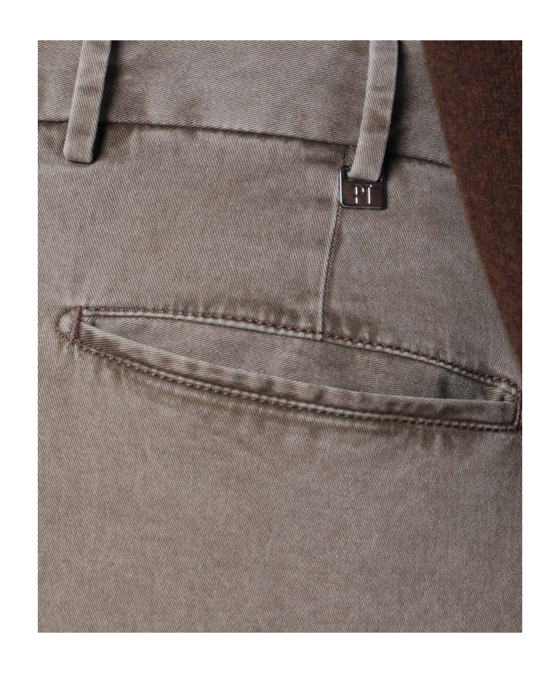 Pt Torino Trousers With Pockets And Belt Loops In Neutral