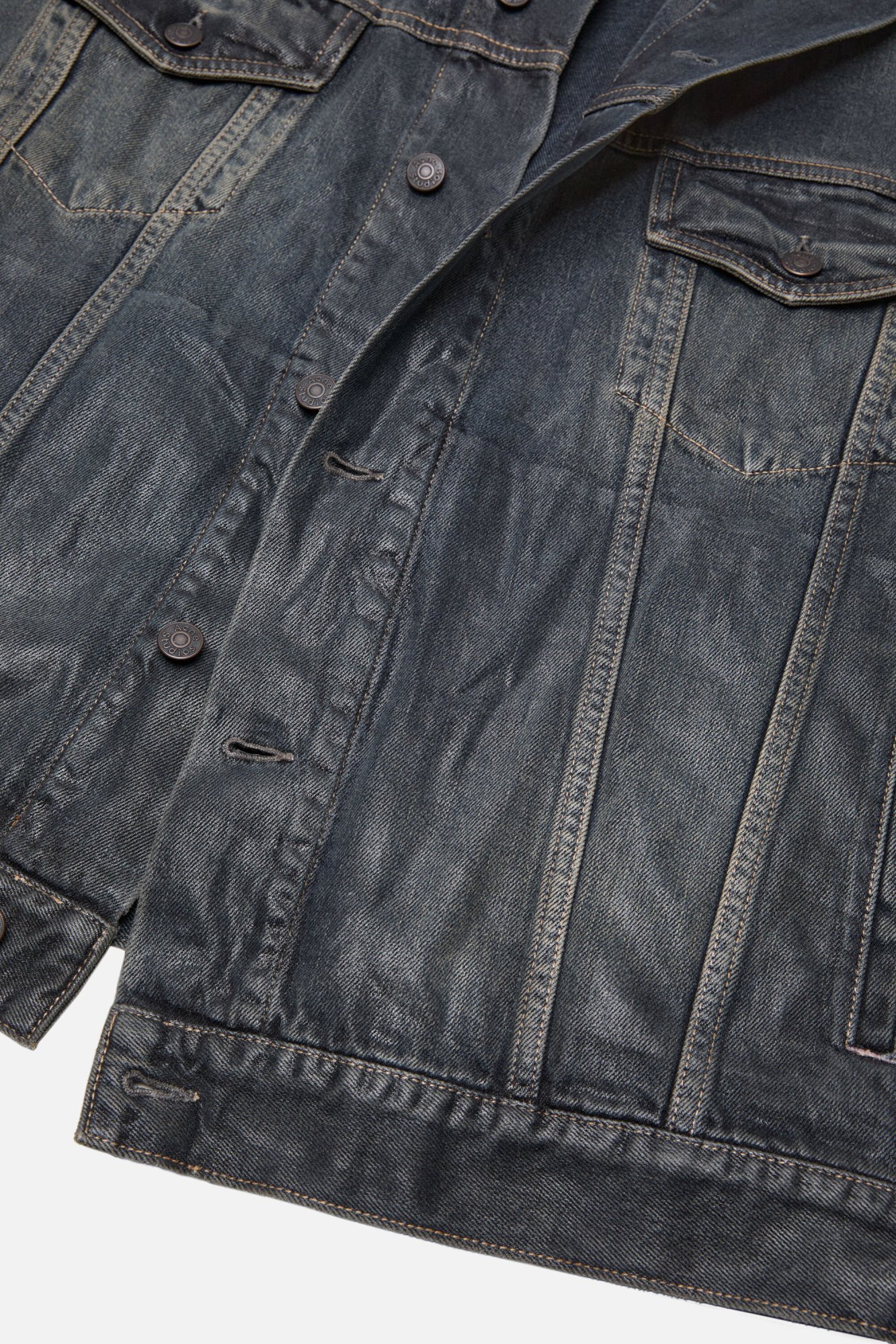 Acne Studios Giacca Di Jeans Con Cappuccio In Black