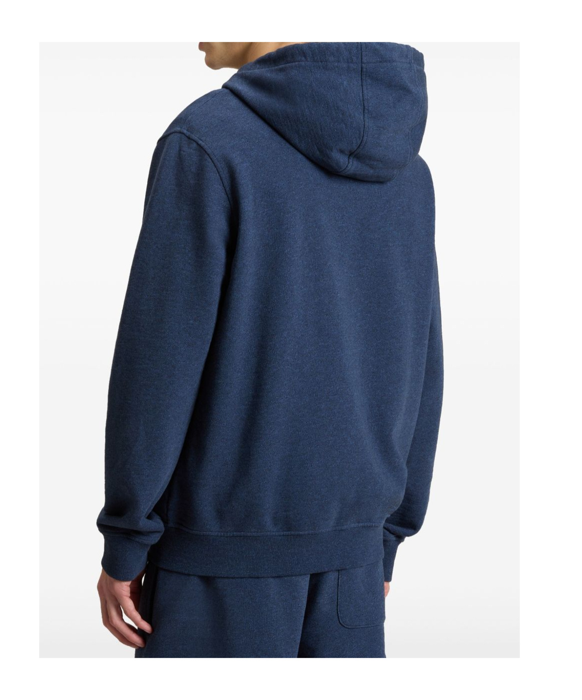 Woolrich Cotton Zip-up Hoodie With Adjustable Drawstring And Front Pockets In Blue