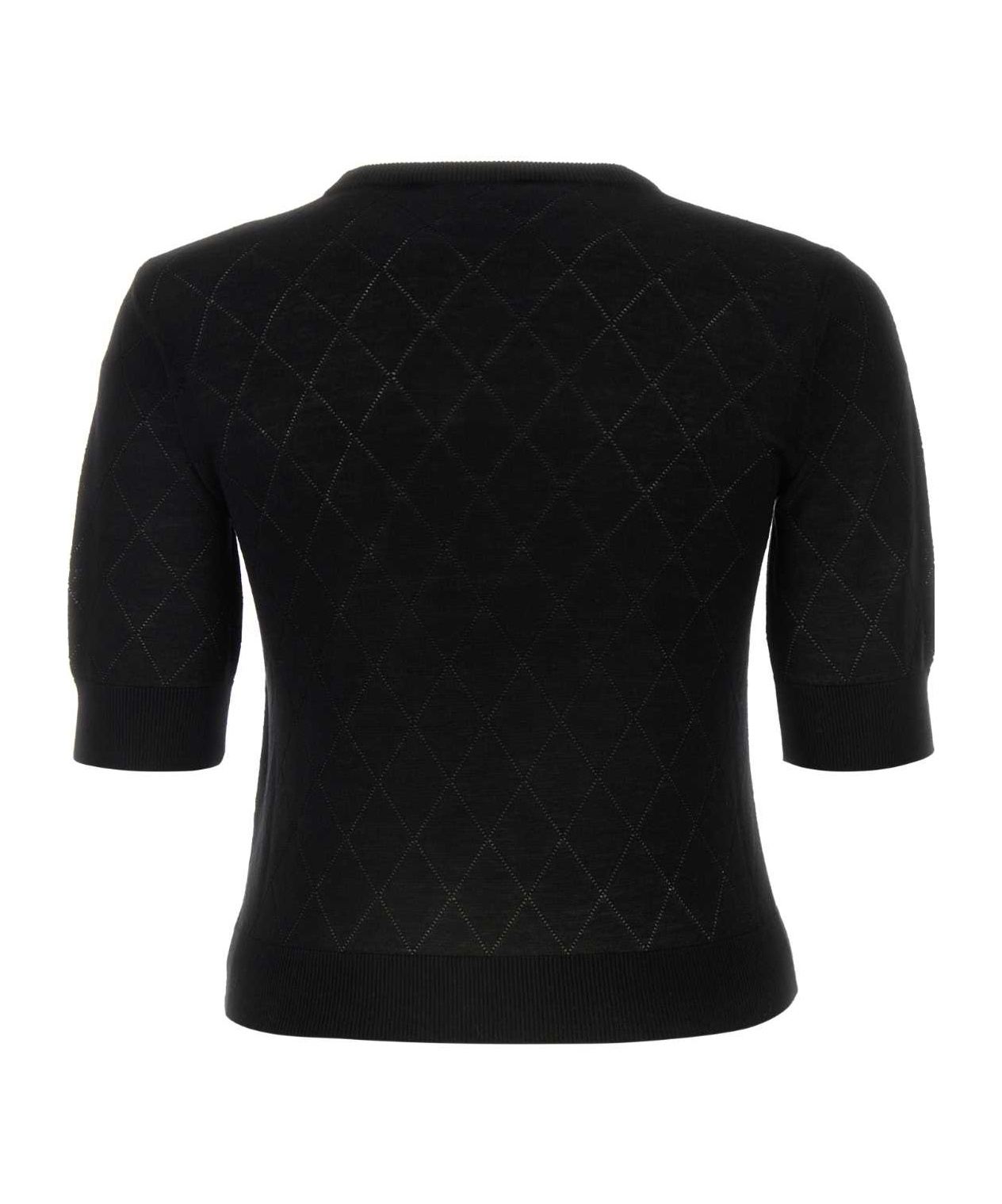 Max Mara Black Silk Blend Patrick Sweater In Black