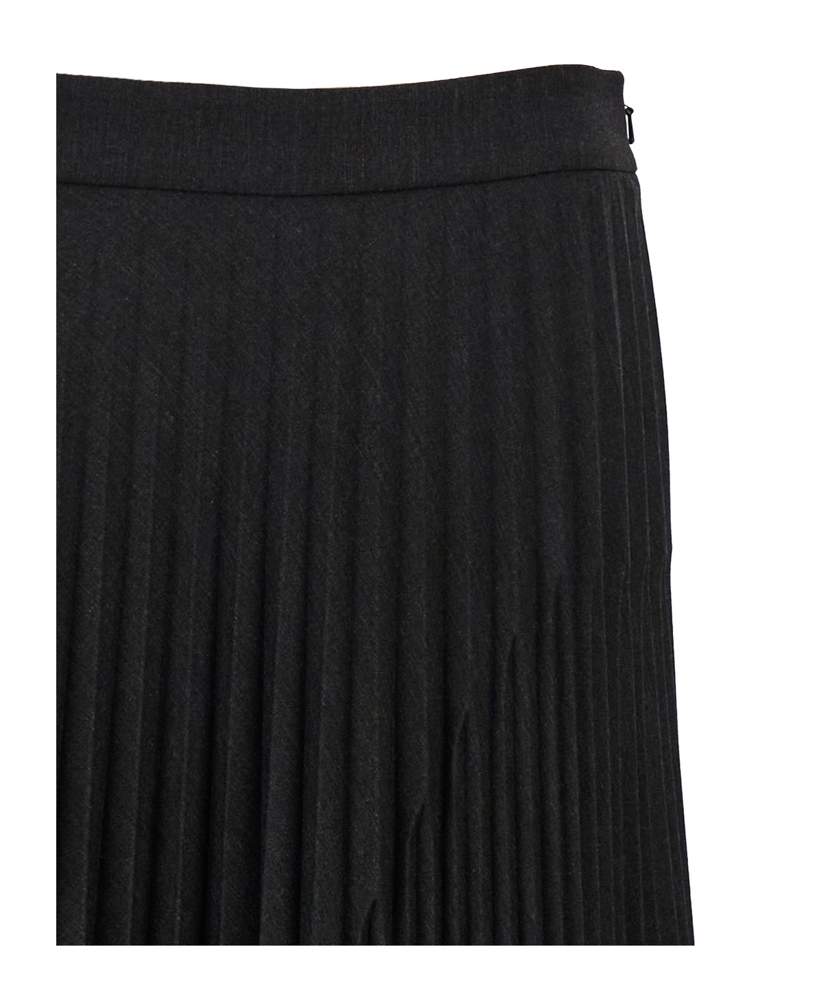 Alberta Ferretti High-waisted Pleated Midi Skirt In Black