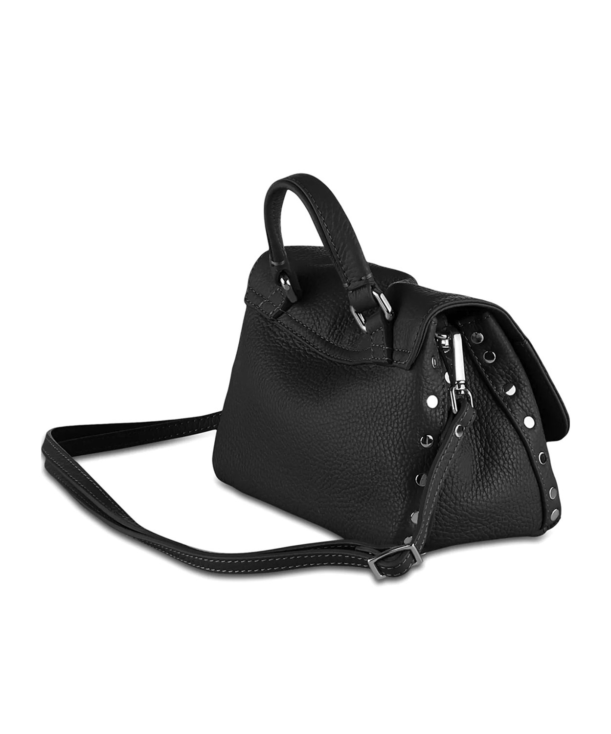 Zanellato Rivet-decorated Shoulder Bag In Black