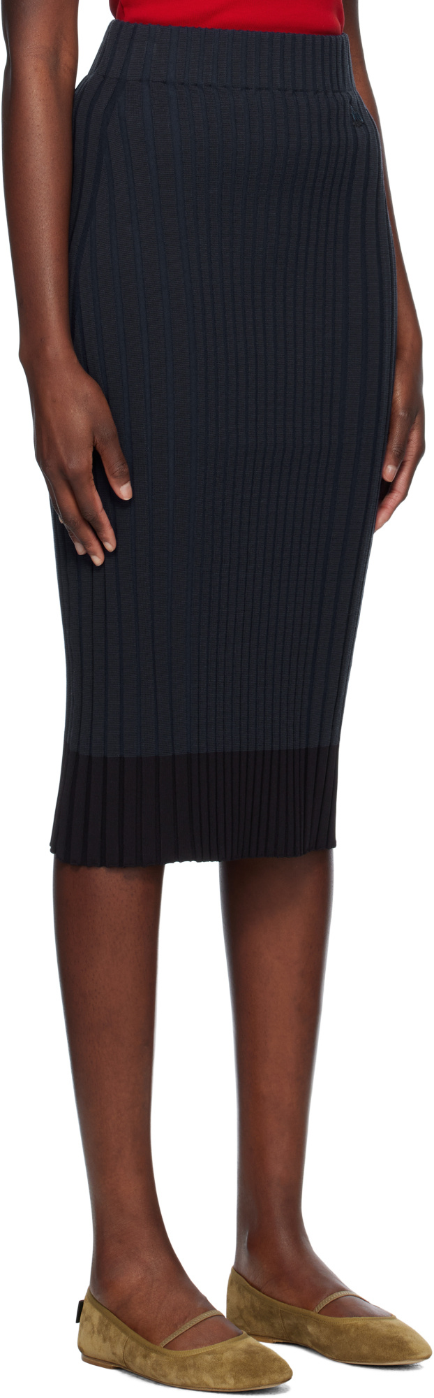 MAISON KITSUNÉ BABY FOX-PATCH RIBBED SKIRT