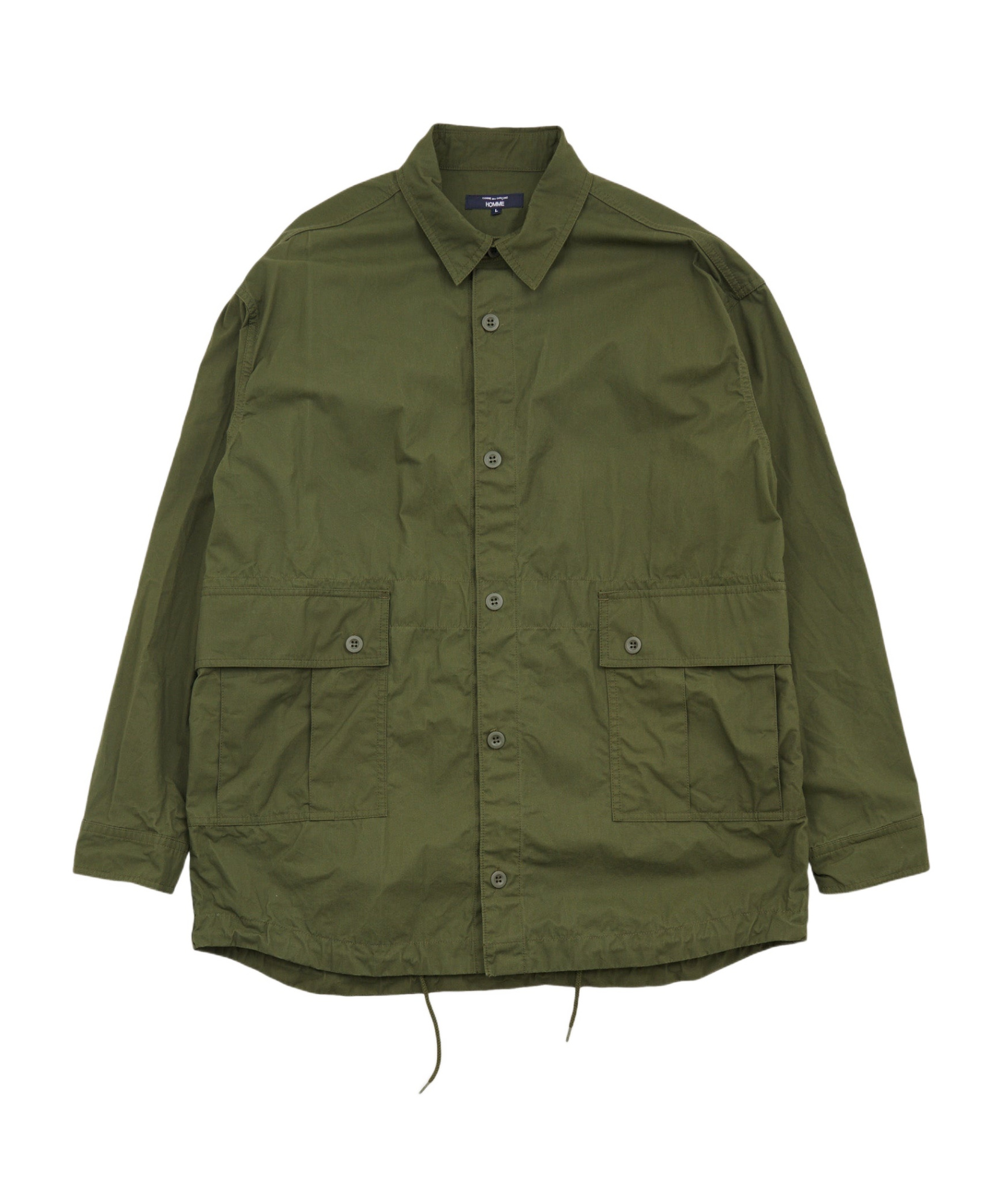 Comme Des Garçons Cotton Overshirt Army Green In Green