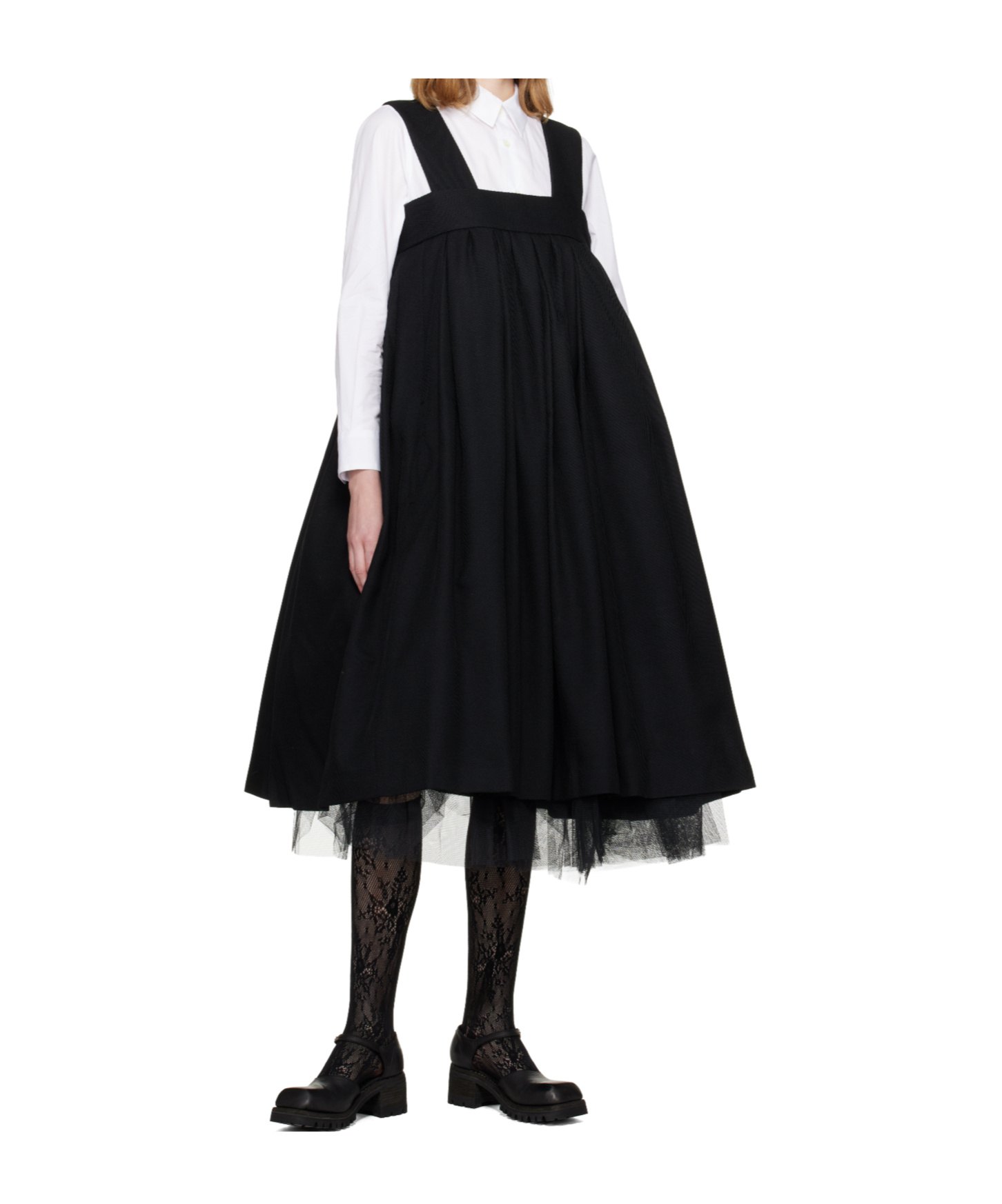 Comme Des Garçons Pleated Dress In Black