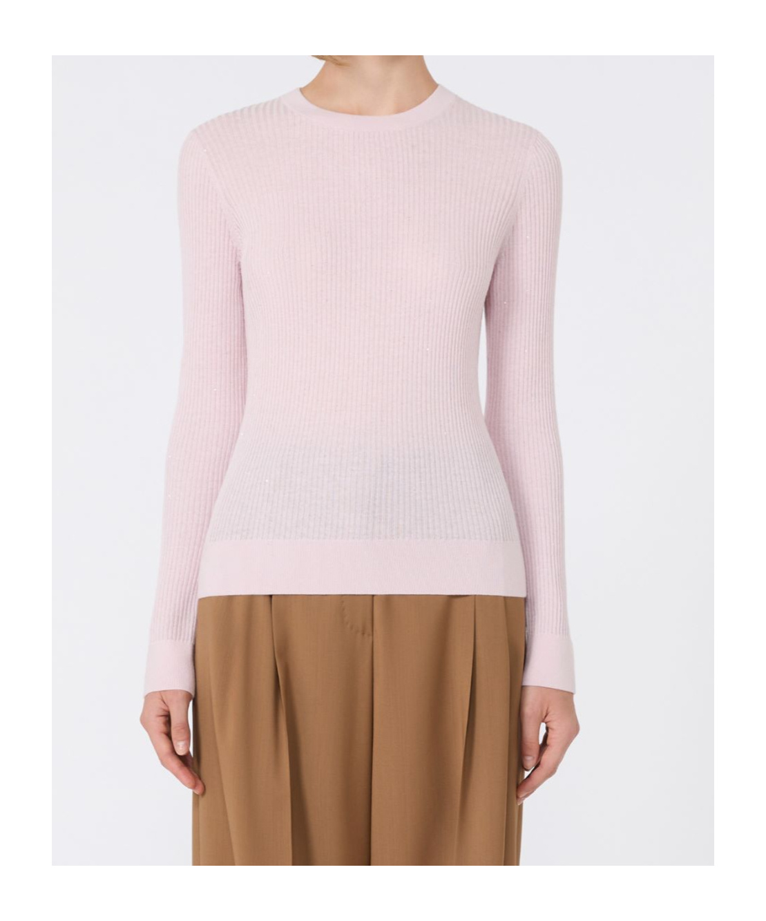 Max Mara Sequinned Wool And Silk Sweater In Pink
