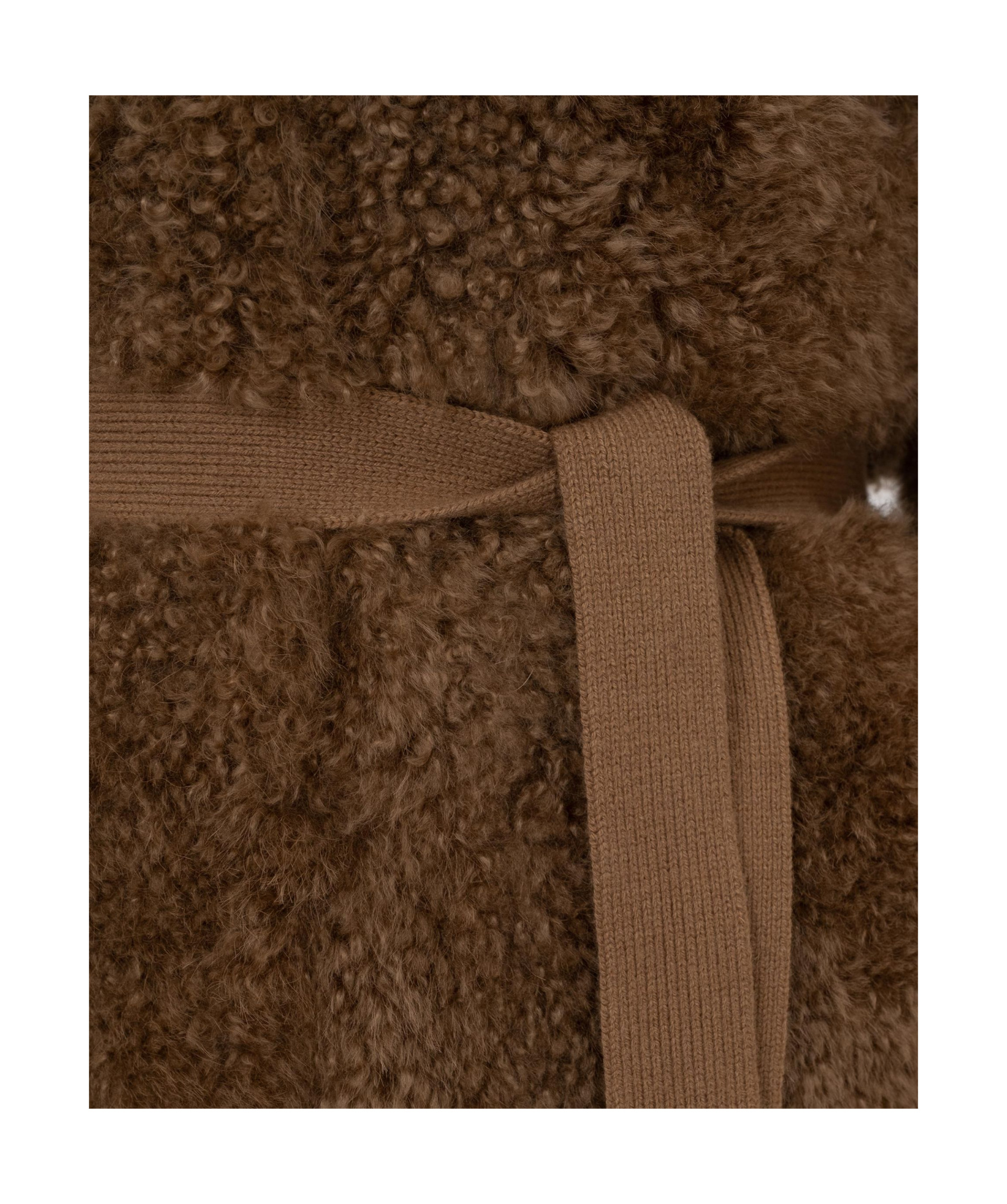 Shop Yves Salomon Belted Coat In Brown