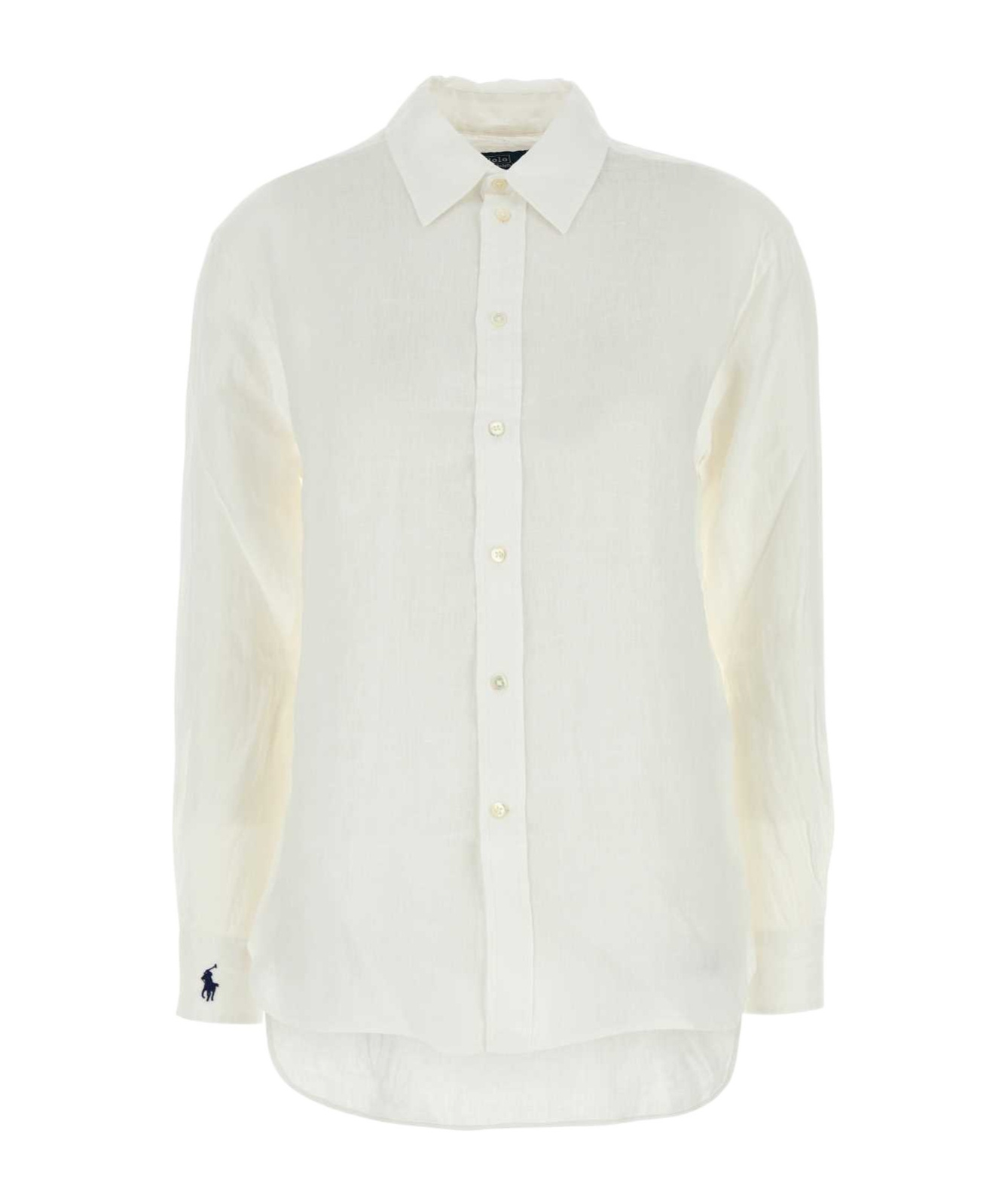 Polo Ralph Lauren White Linen Oversize Shirt In White