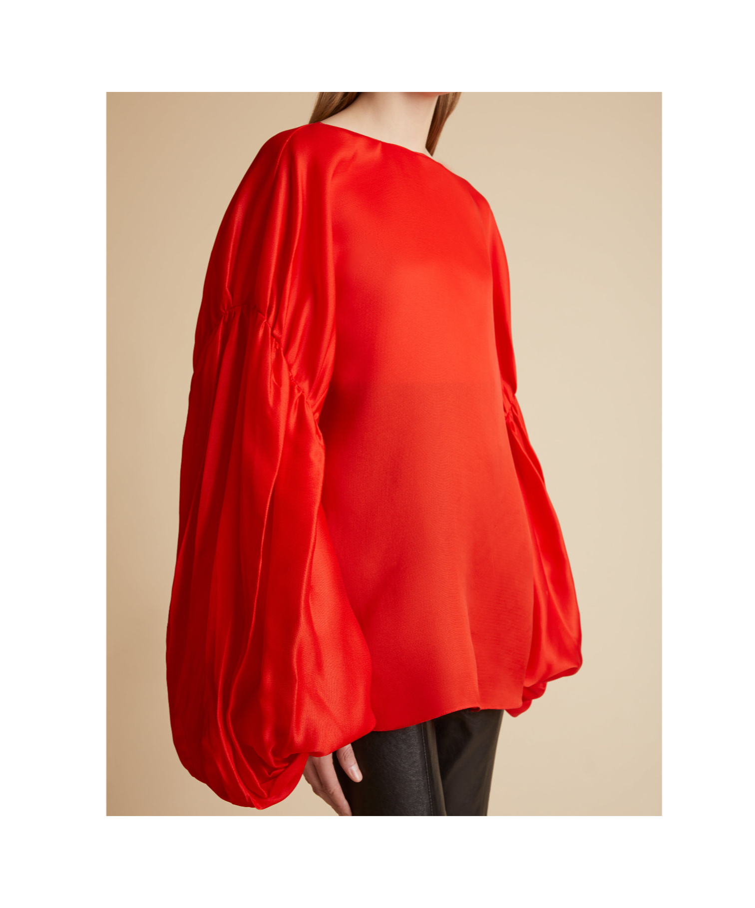 Shop Khaite The Quico Silk Blouse In Red