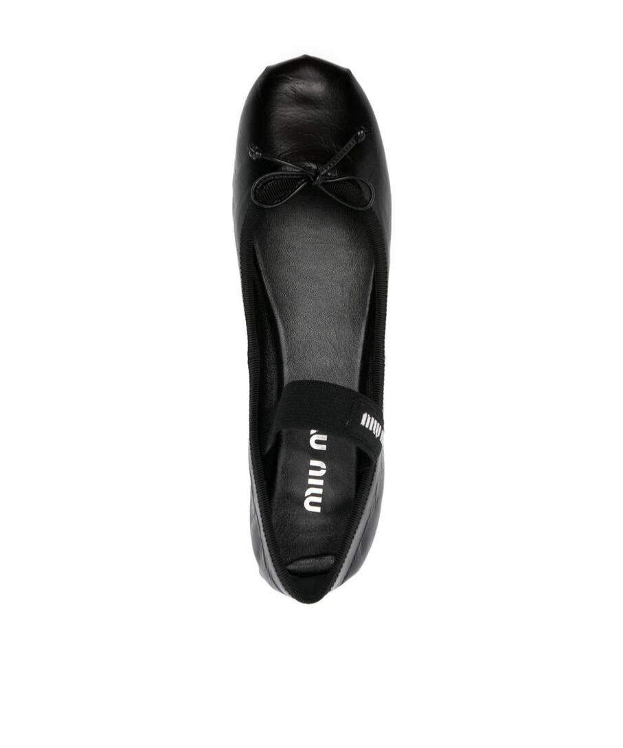 Miu Miu Logo Ballet Shoes In Black