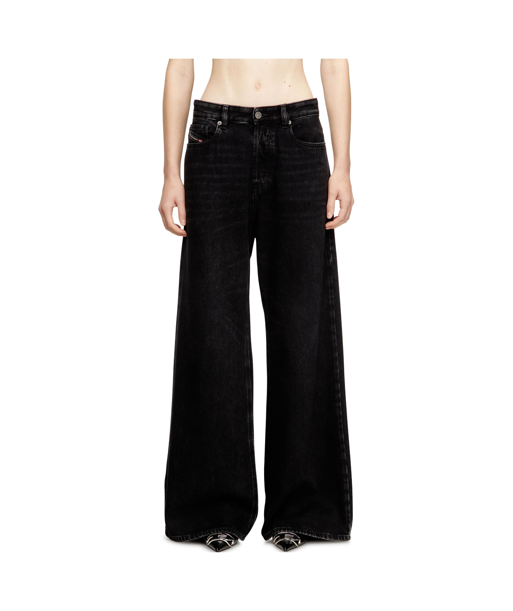 Diesel 1978 D-akemi 09n89 Cotton-blend Jeans In Black