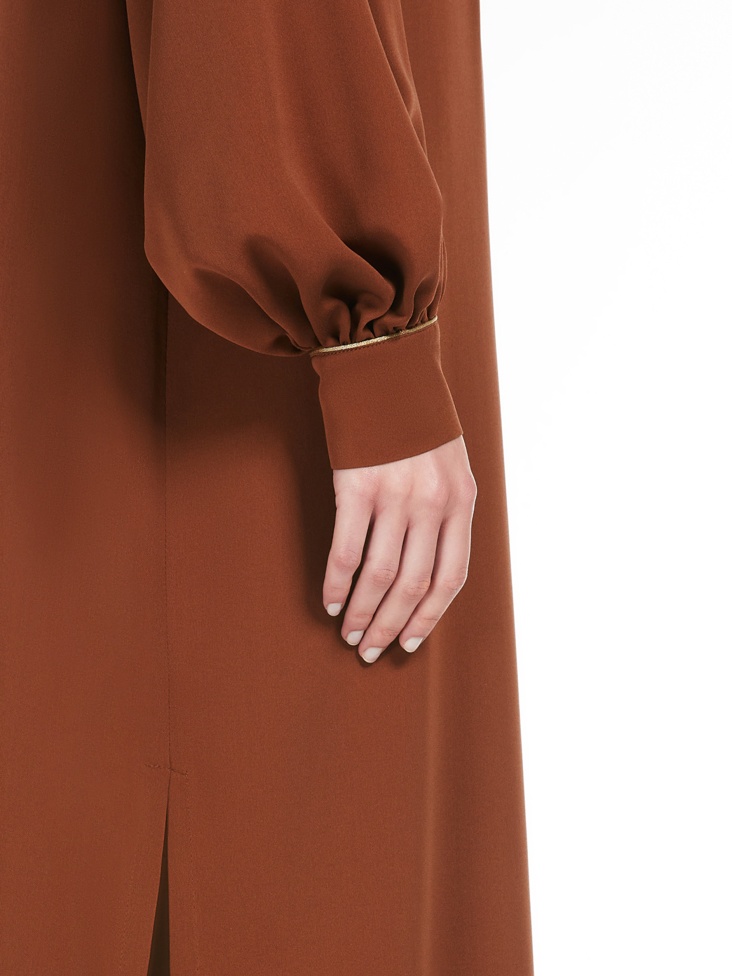 Max Mara Sansone V-neck Long-sleeved Dress In Brown