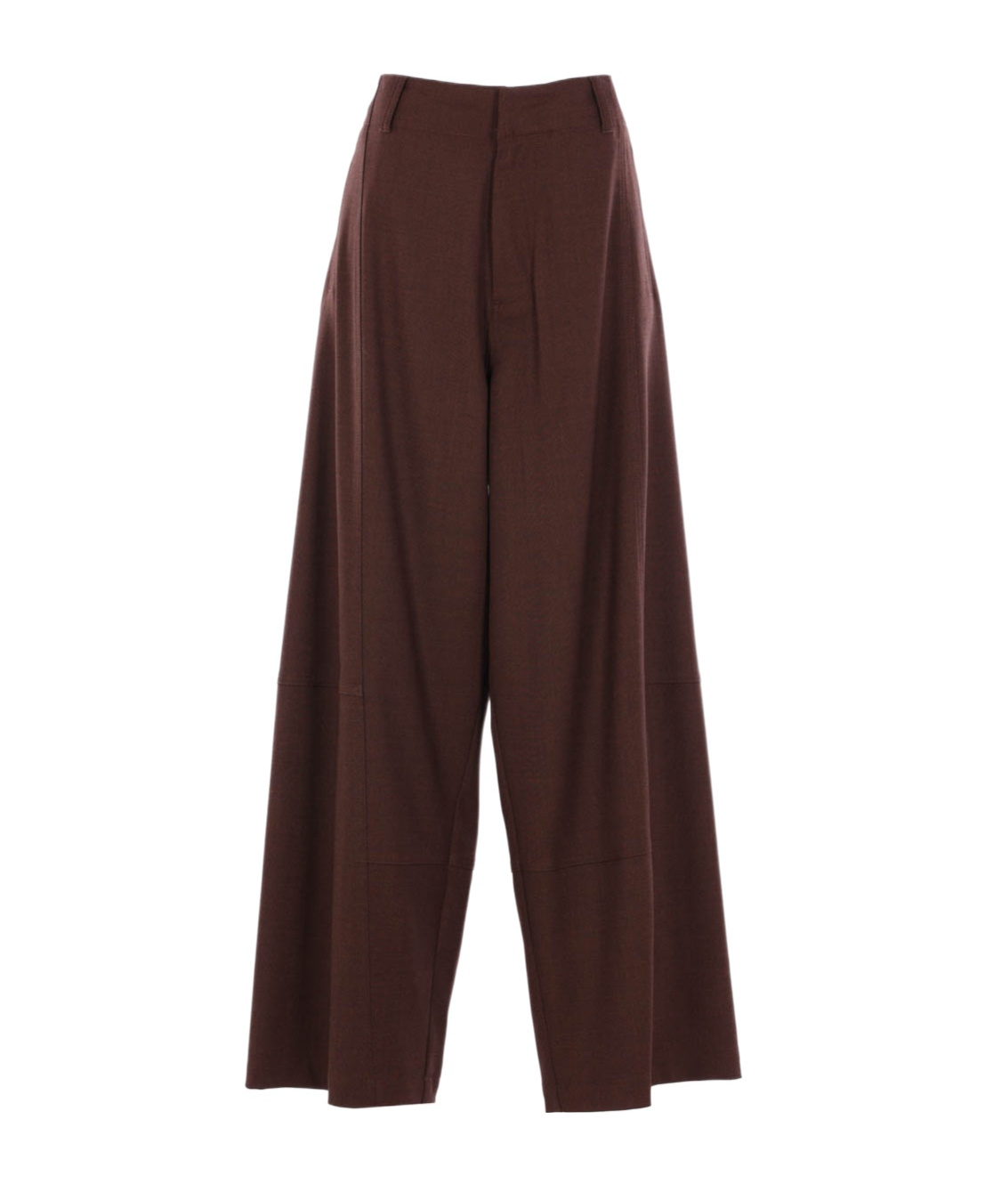Plan C Casual Pants With Belt Loops In Brown