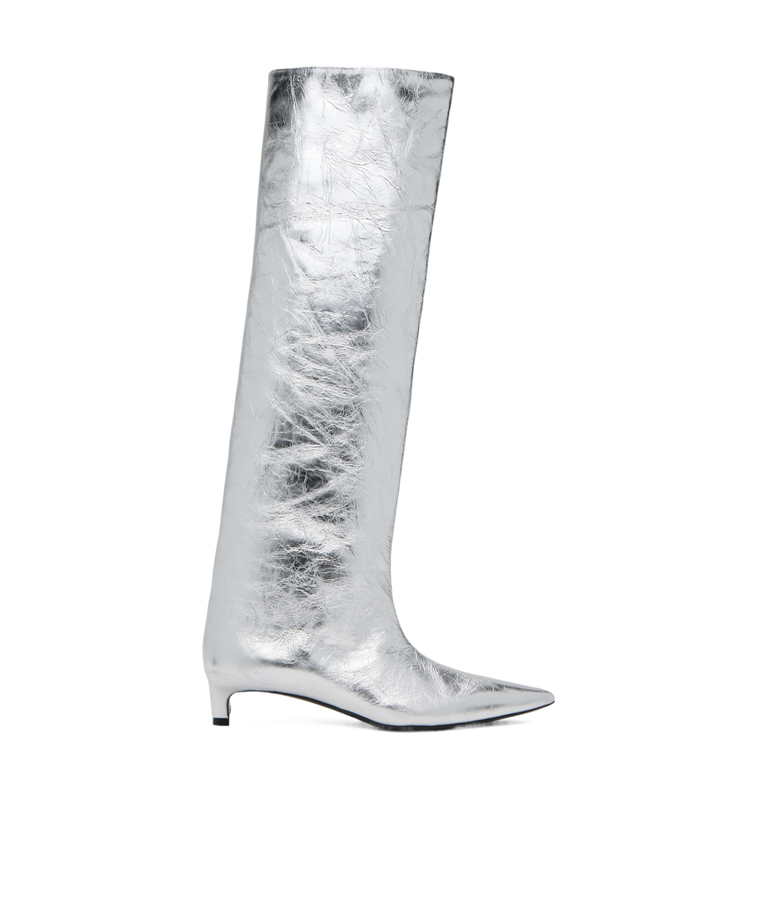 Jil Sander 30mm Metallic Knee Boots In White