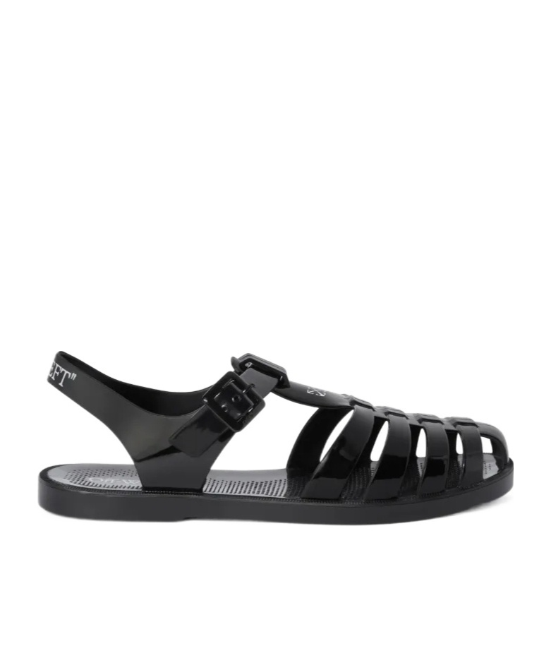 Off-white Off To Sandals In Black