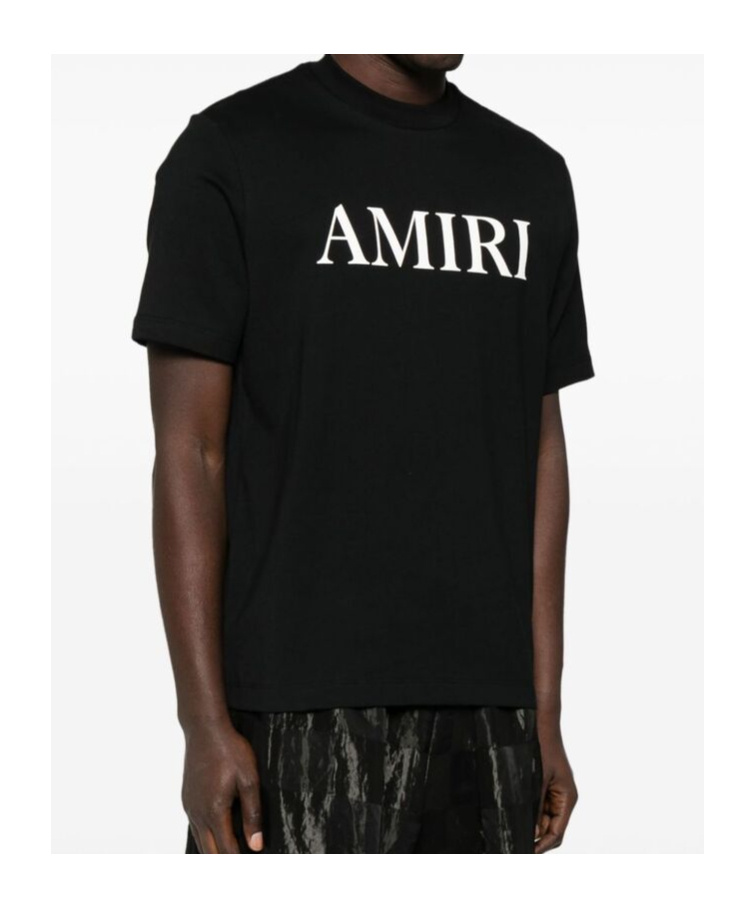 Shop Amiri Rubberised-logo T-shirt In Black