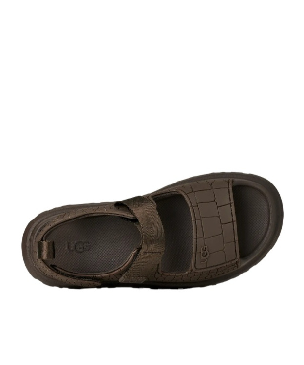 Ugg Goldenglow Embossed Platform Sandals In Brown