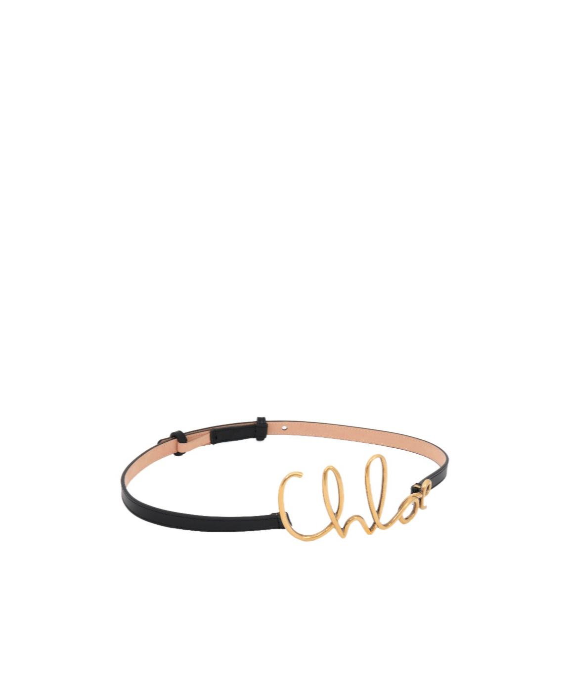 Chloé Iconic Leather Belt Gold-tone Hardware In Nude