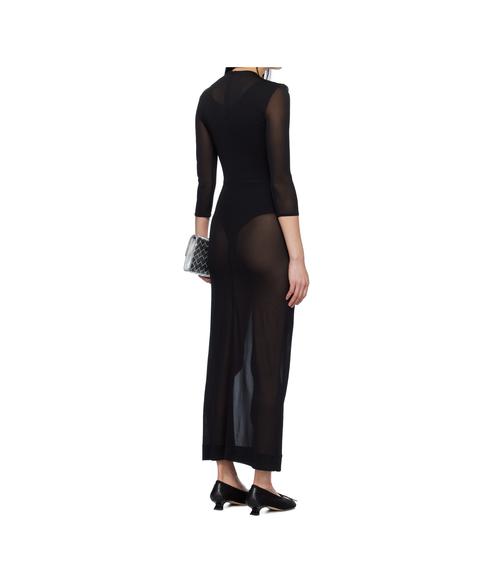 Simone Rocha Embellished Carnation Fitted Mesh Dress In Multi