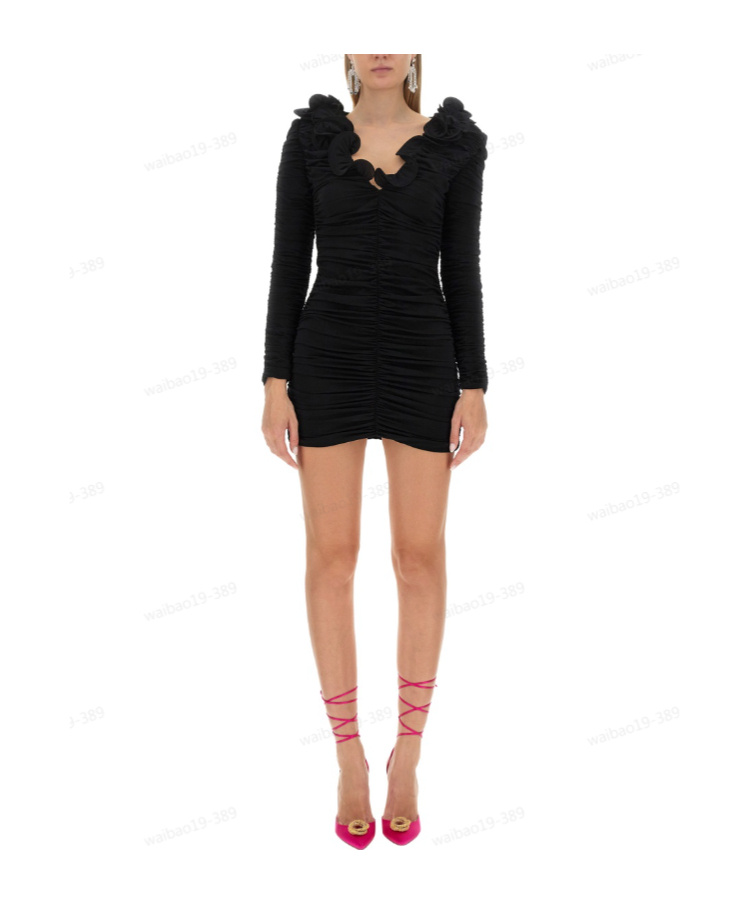 Magda Butrym Women's Dress With Ruffles In Black