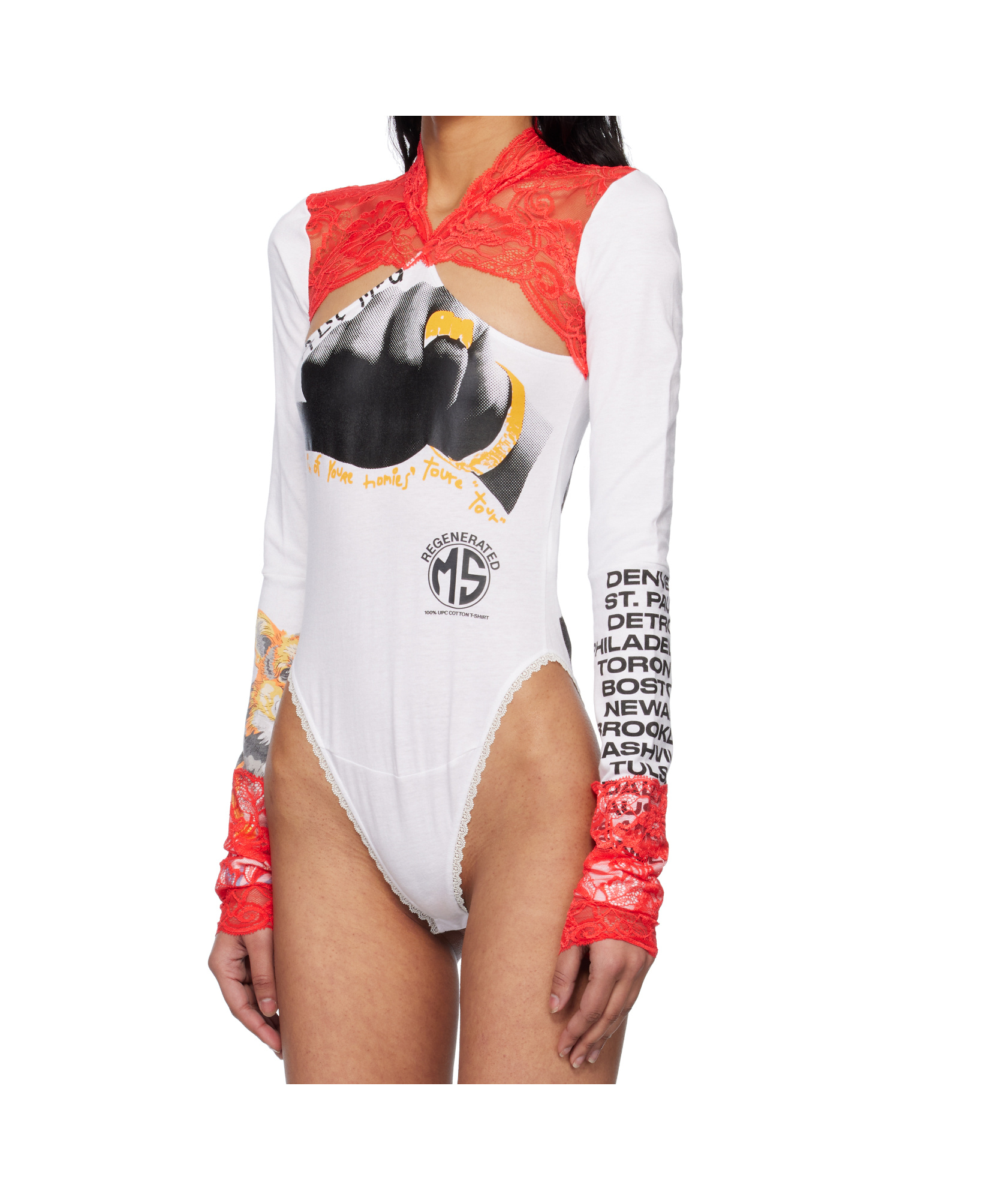 Marine Serre Long Sleeve Jumpsuit In White