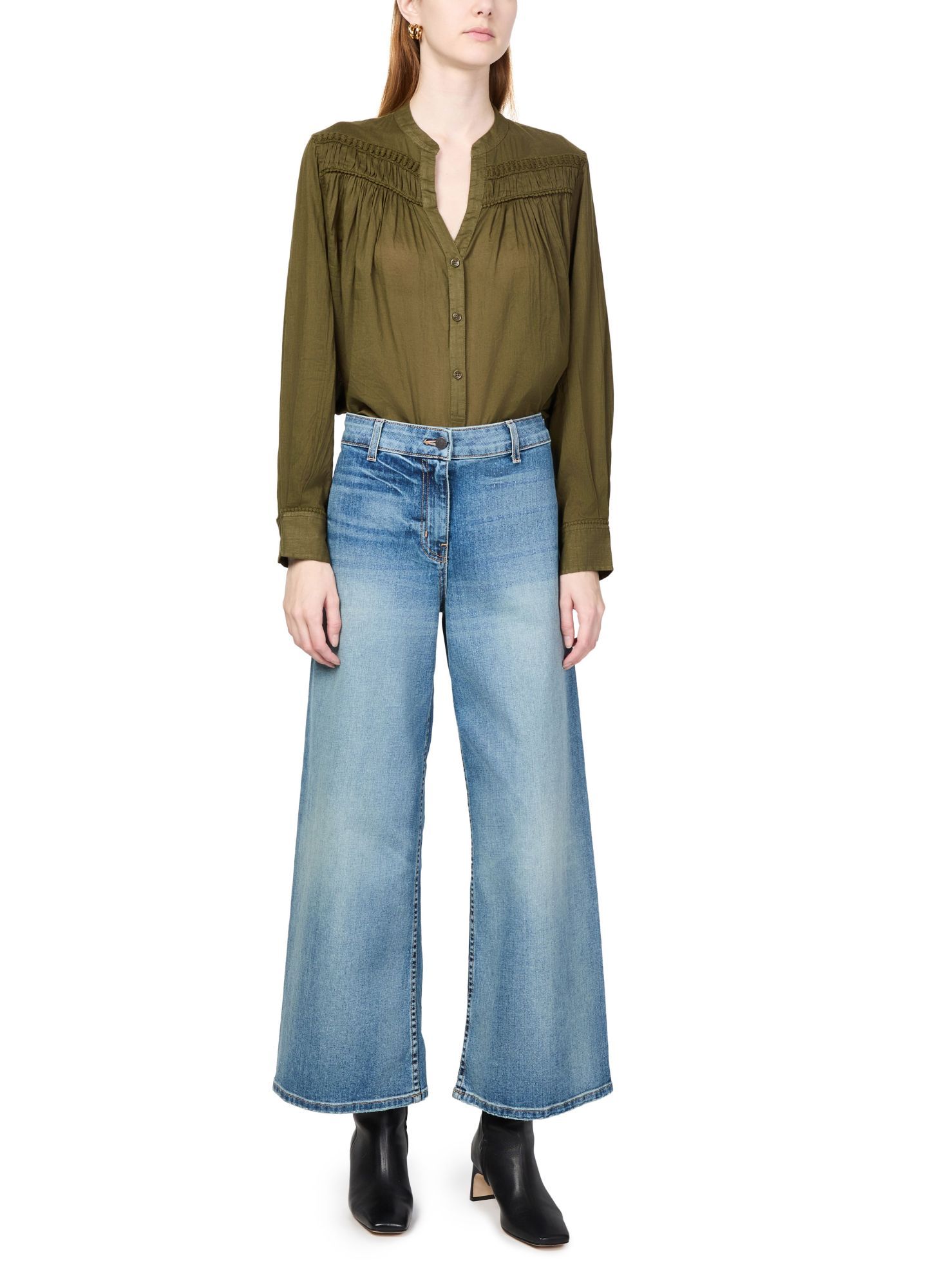 NILI LOTAN MEGAN WIDE-LEG DENIM TROUSERS 