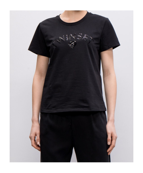 Twinset Front Logo T-shirt In Black
