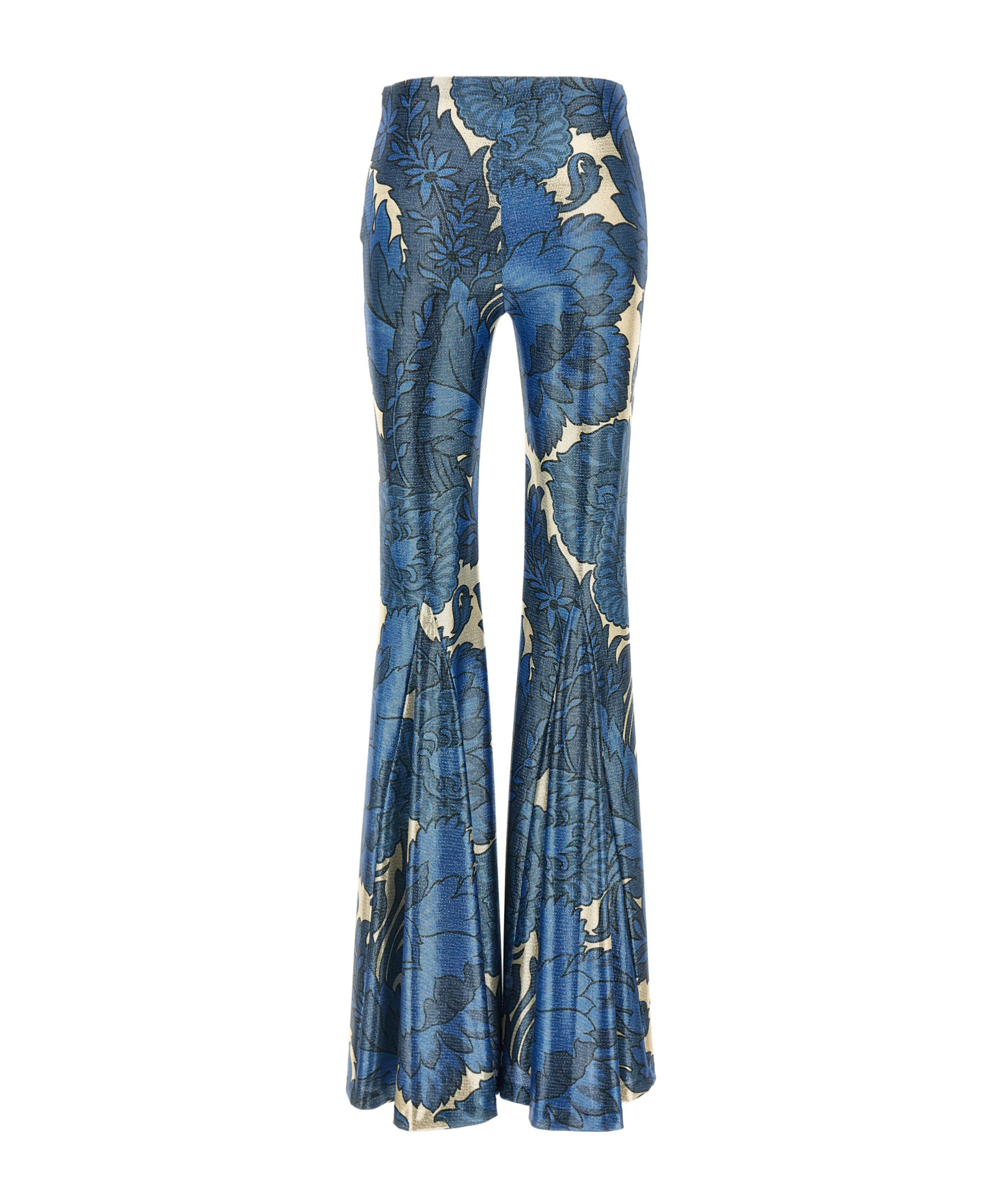 Etro Laminated Trousers In Blue