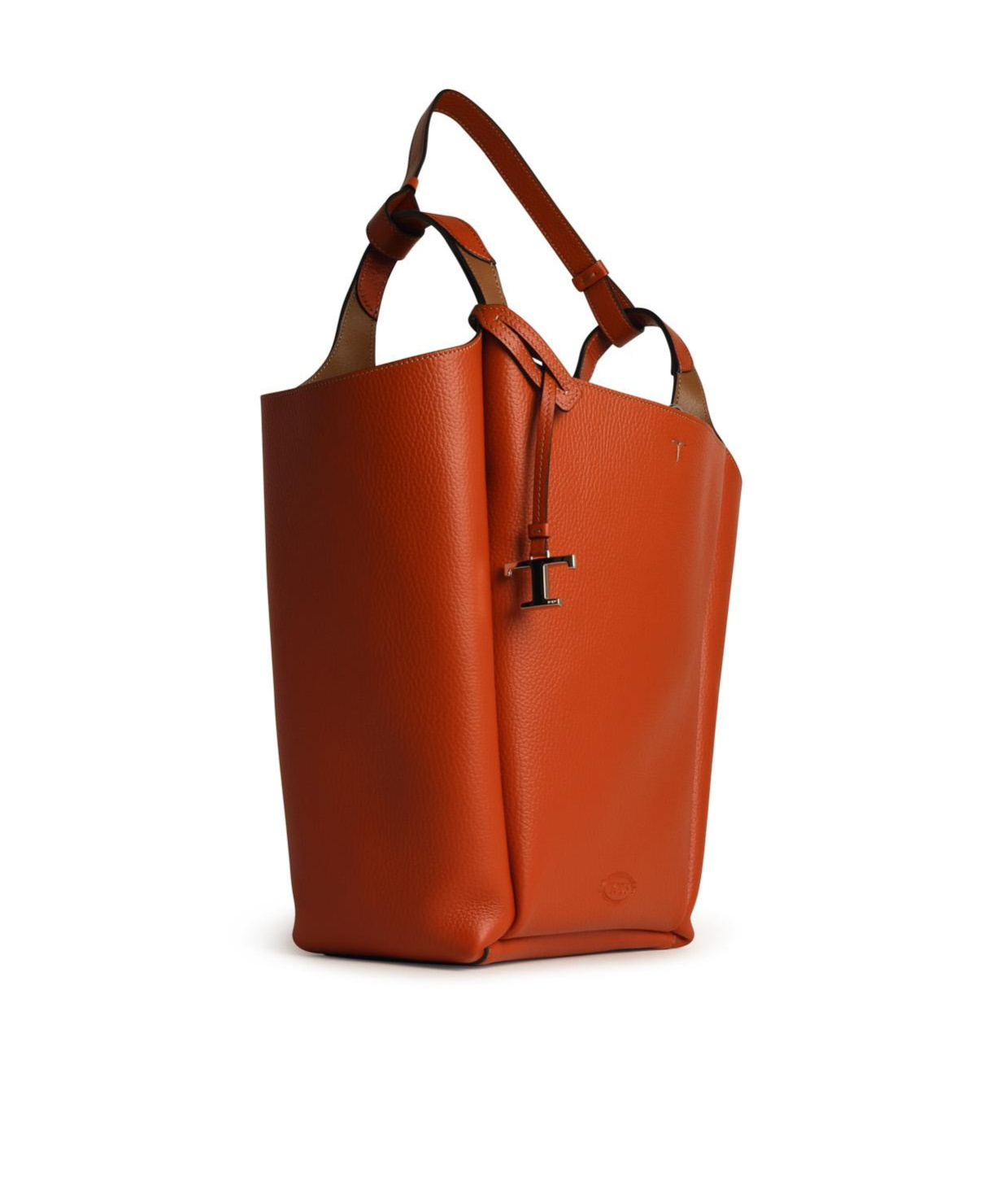 Tod's Logo Stamped Medium Bucket Bag In Red