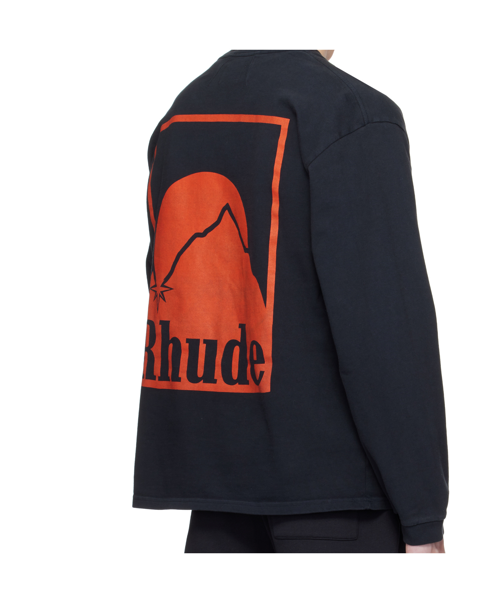 Rhude Black Moonlight Badge Ls T-shirt In Black