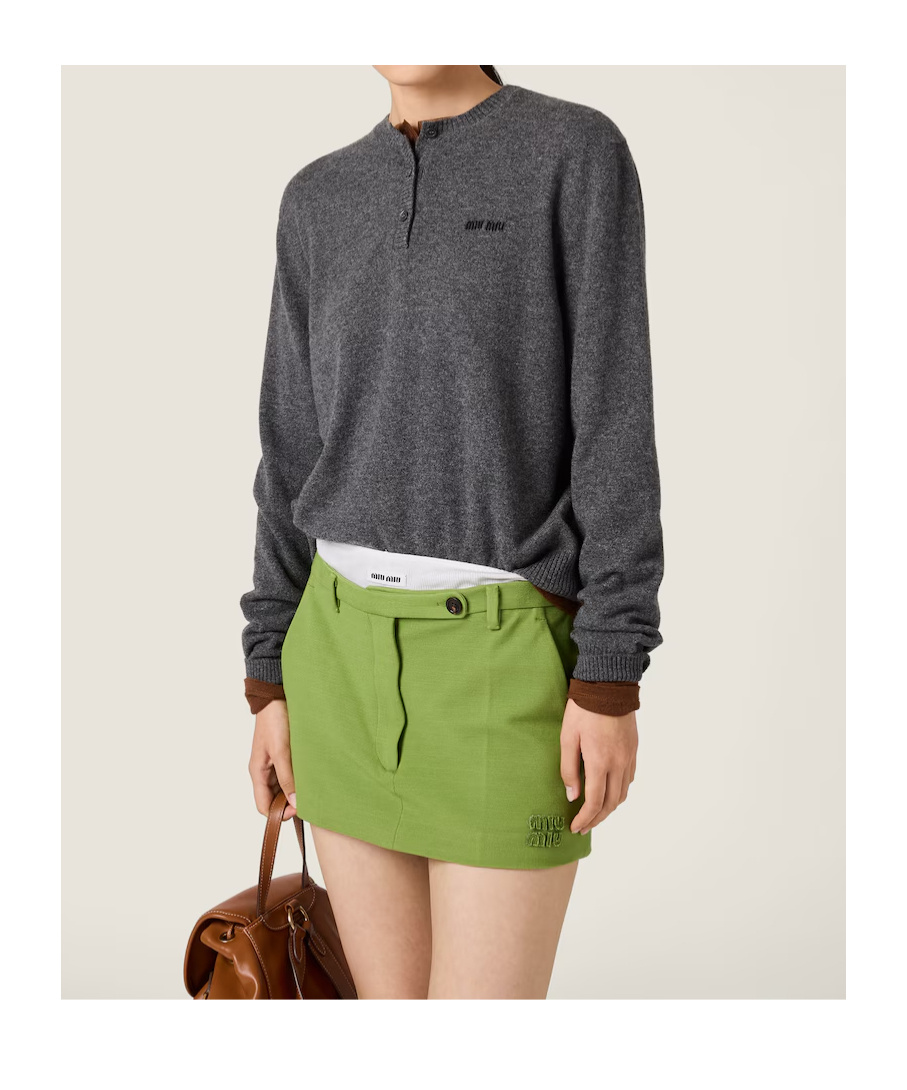 Miu Miu Cashmere Sweater In Gray