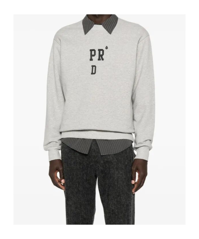 Prada Long-sleeved Sweatshirt In Gray