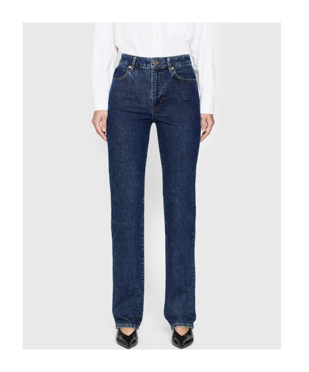 Frame Straight Leg Jeans In Blue