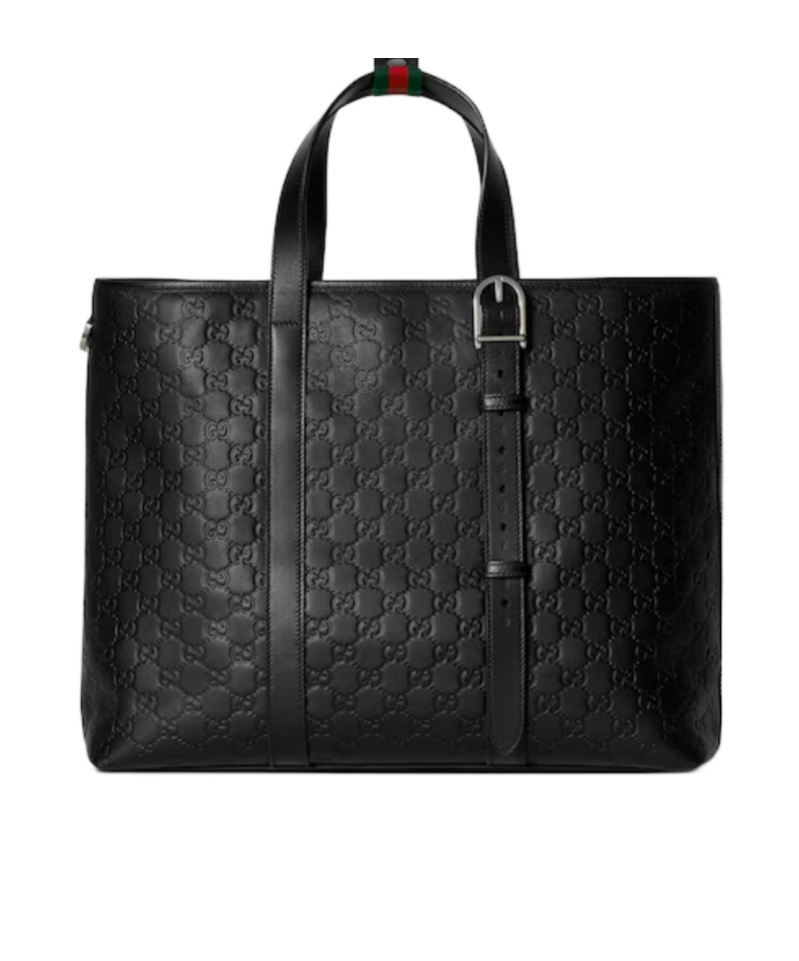 GUCCI GUCCI GG EMBLEM LARGE TOTE BAG